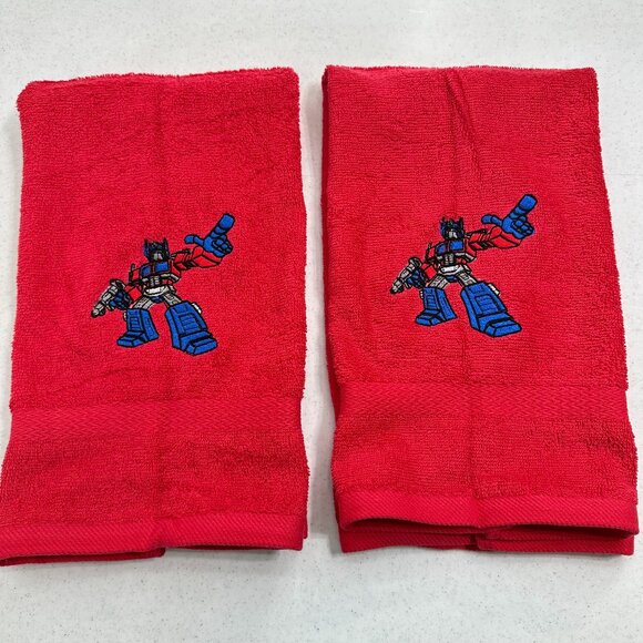 Transformers Towels Embroidered Optimus Prime Hand Towel Set Bathroom Robots - Picture 1 of 2